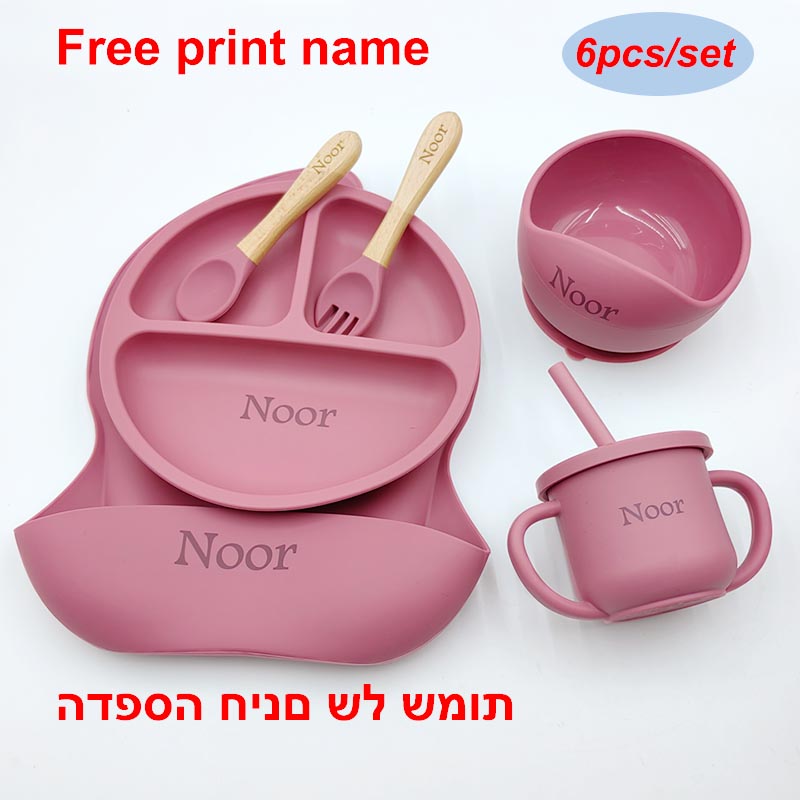 6Pcs Silicone Tableware For Ki - Baby Food Menu 评论和价格