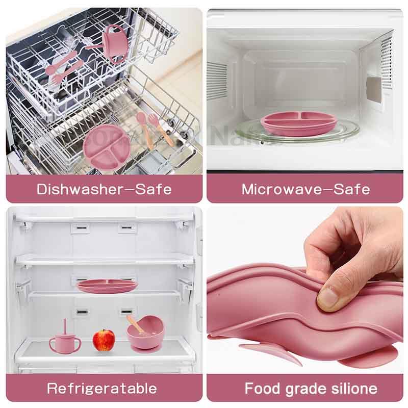 6Pcs Silicone Tableware For Ki - Baby Food Menu 评论和价格
