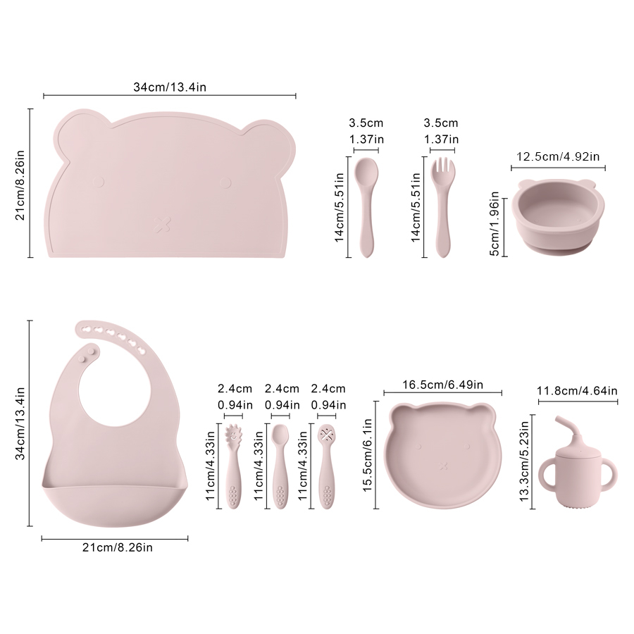 8PCS Silicone Baby Feeding Set - Baby Food Jars With Lids 评论和价格