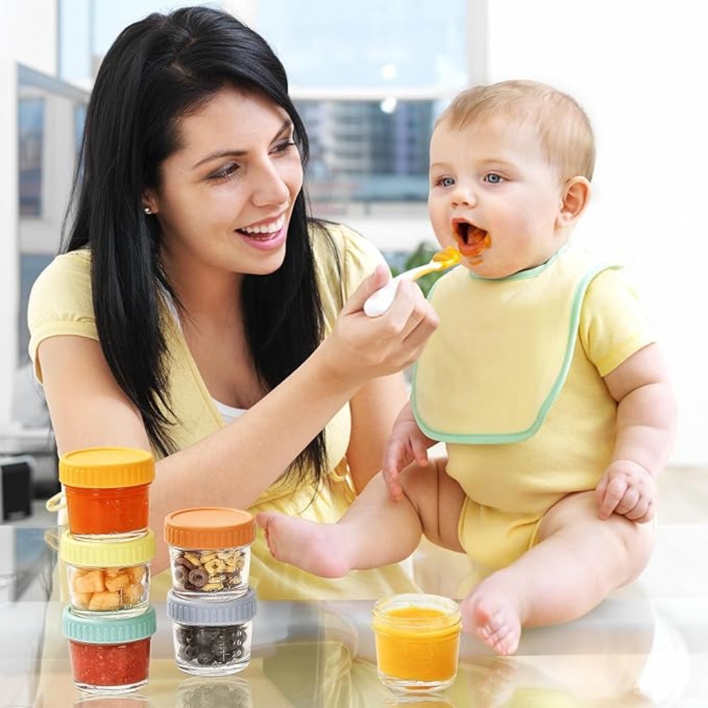 6pcs Glass Baby Food Jar Reusa - Baby Food Jars With Lids 评论和价格