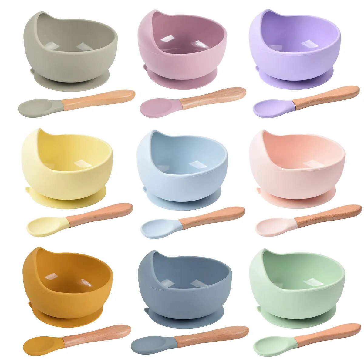 2PCS Silicone Baby Feeding Bow - Baby Food Menu 评论和价格