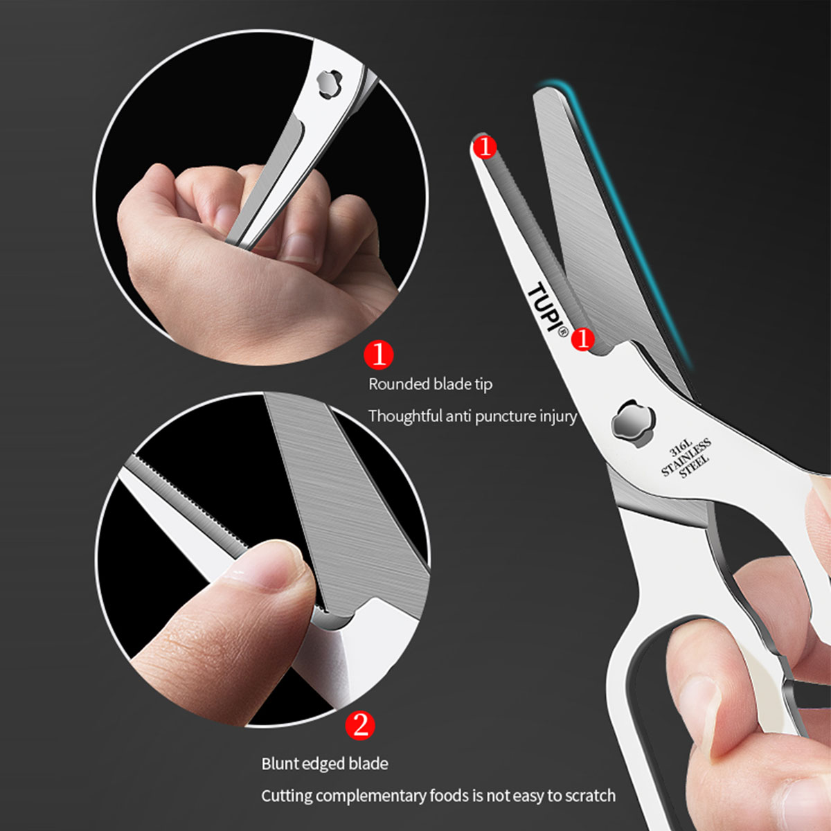 TUPI - Stainless Steel Scissor - Baby Food Scissors 评论和价格